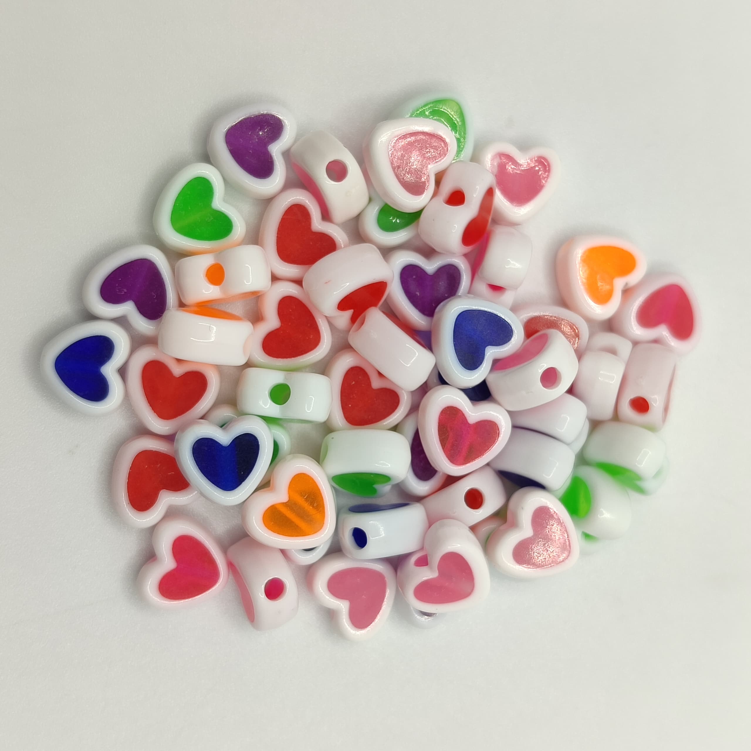 BOLSAS 10G CORAZONES BLANCOS CON COLOR