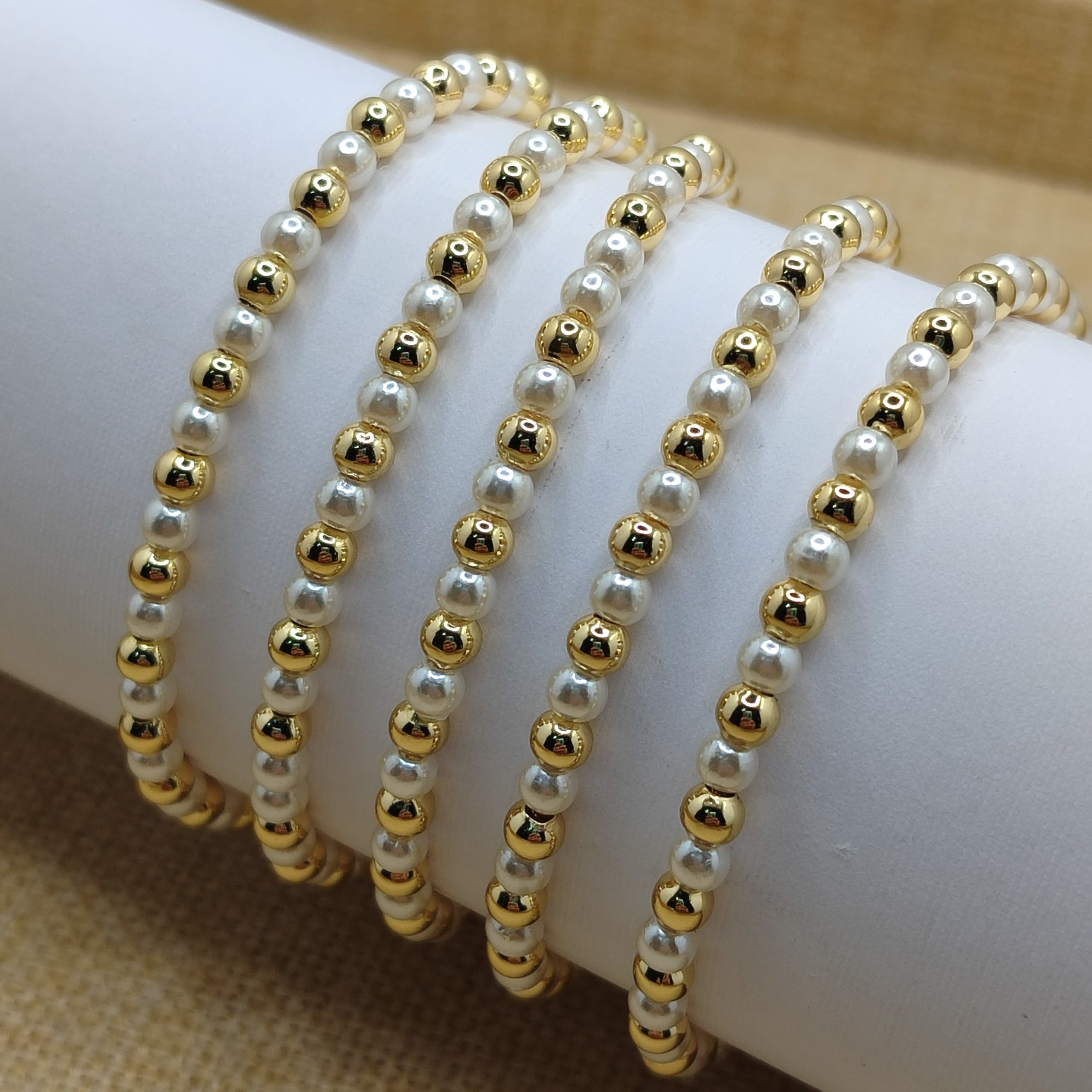 PULSERA ORO CHINO BALIN CON PERLA 4M M