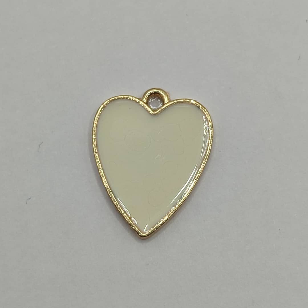 DIJE ESMALTADO CORAZON BLA NCO