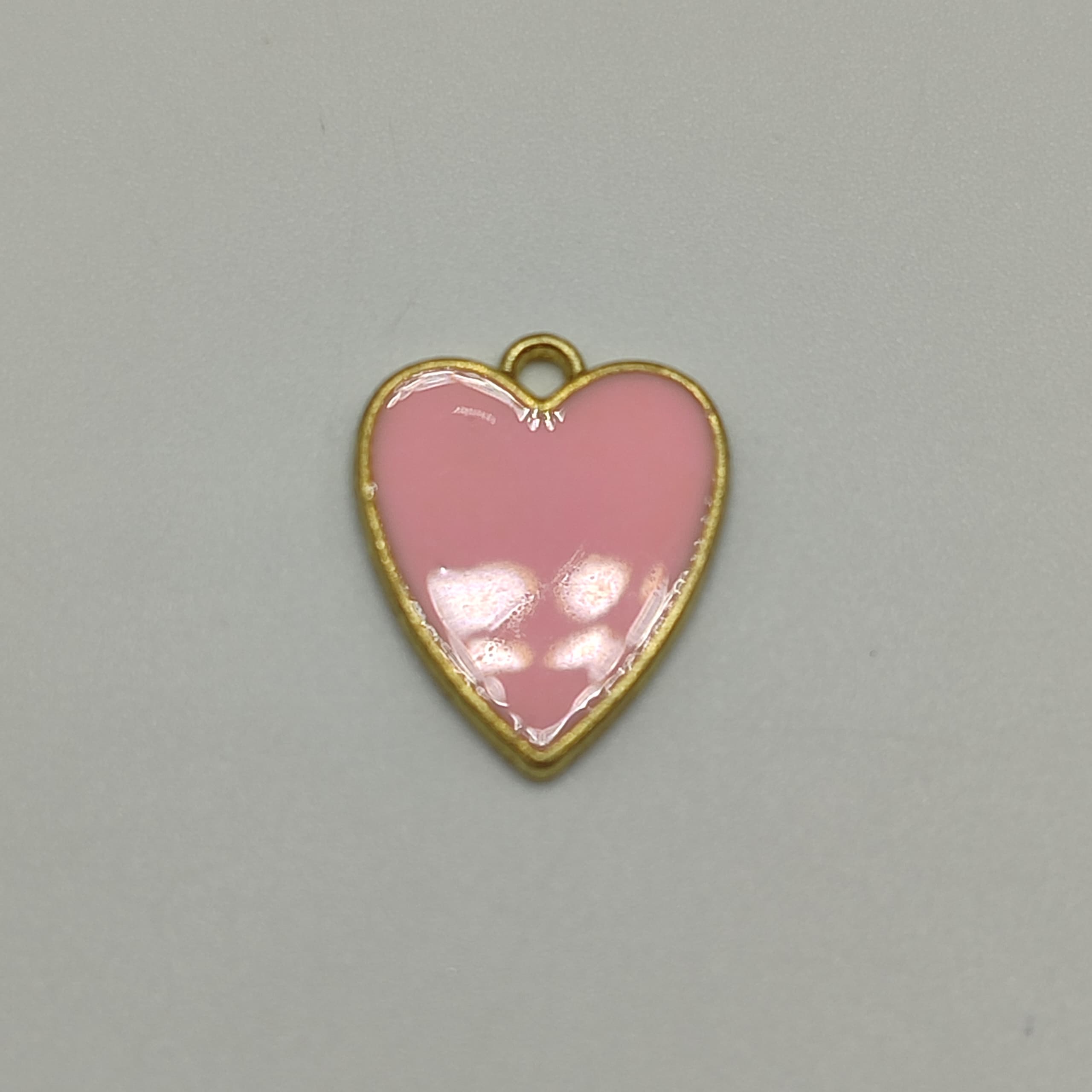 DIJE ESMALTADO CORAZON ROSADO