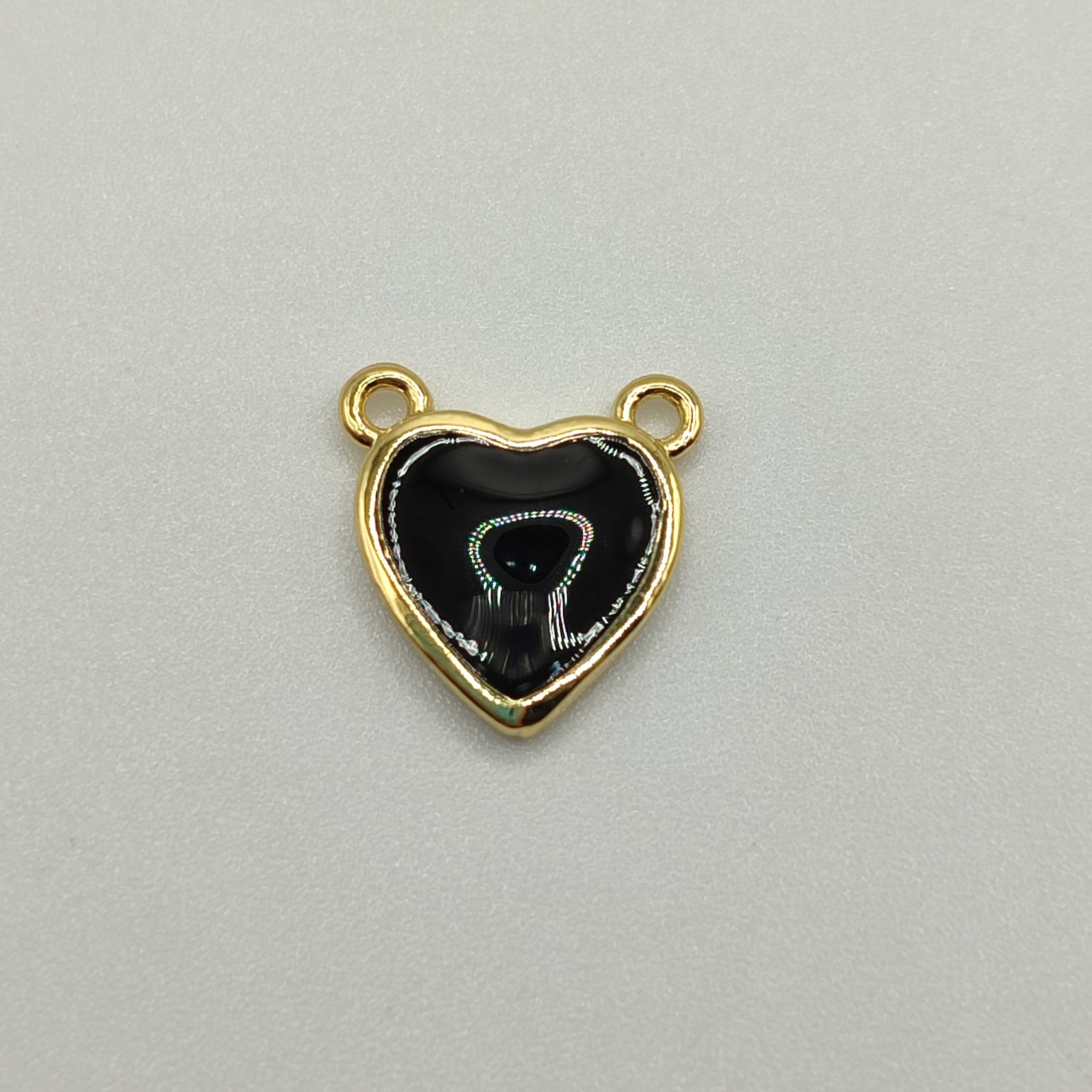 DIJE ESMALTADO CONECTOR CORAZON MINI NE
