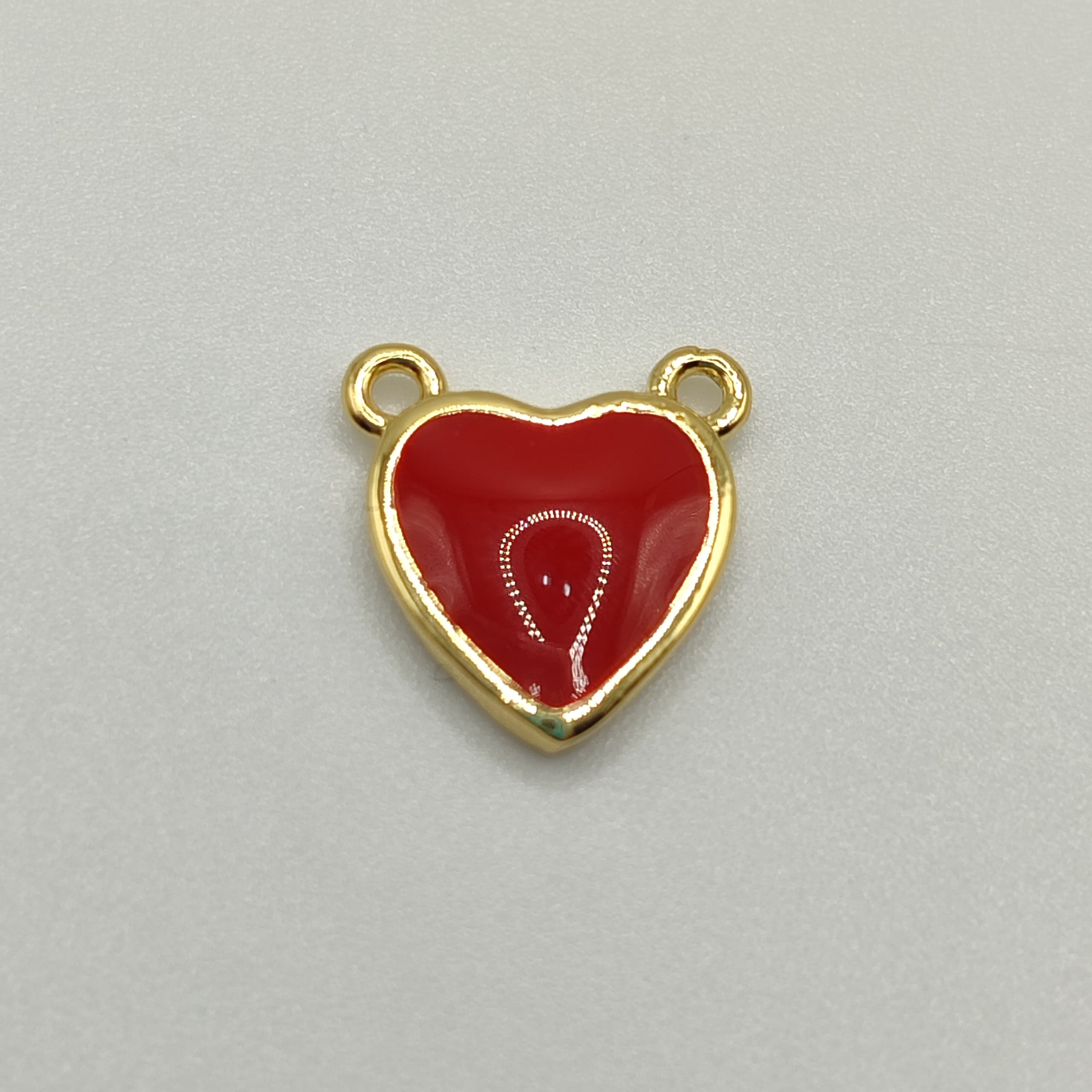DIJE ESMALTADO CONECTOR CORAZON MINI RO