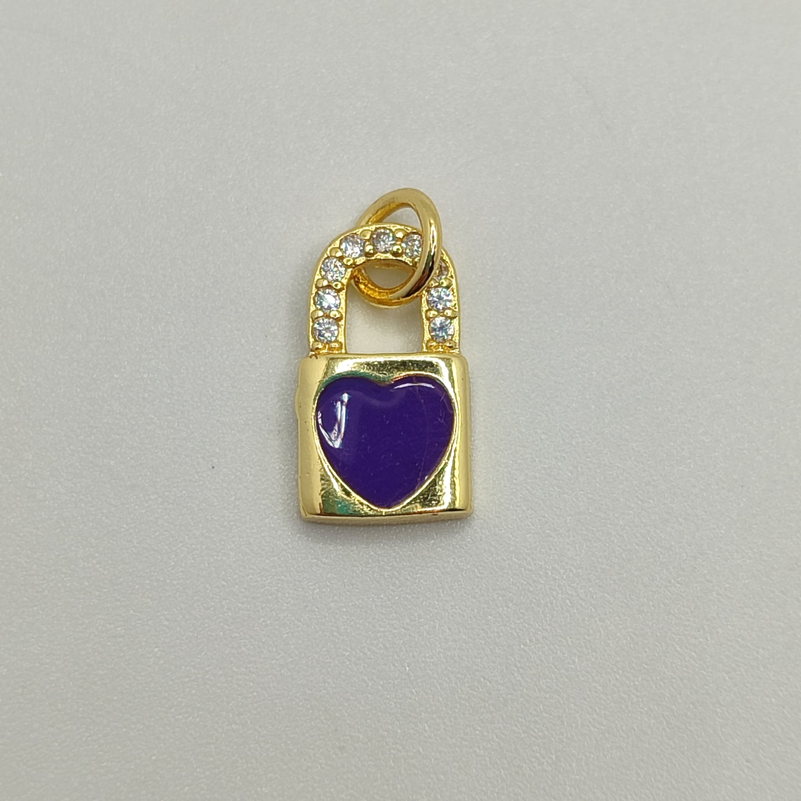 DIJE ESMALTADO CANDADO M ORADO CON CIRC