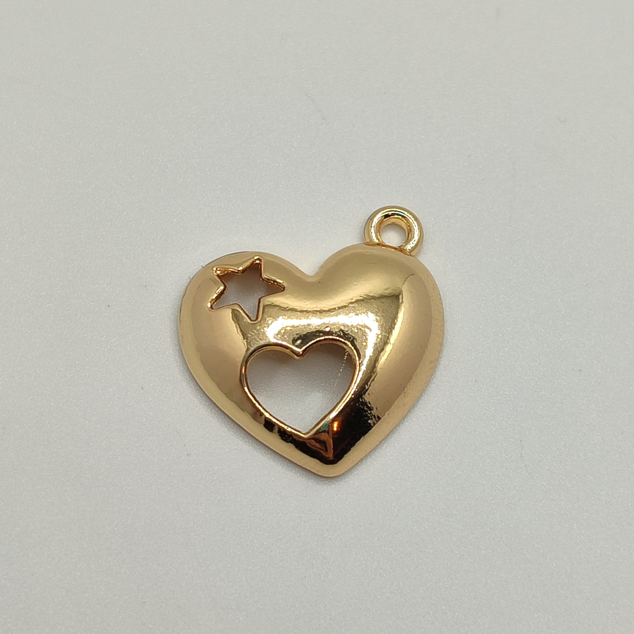 ORO CHINO DIJE CORAZON CON ESTRELLA