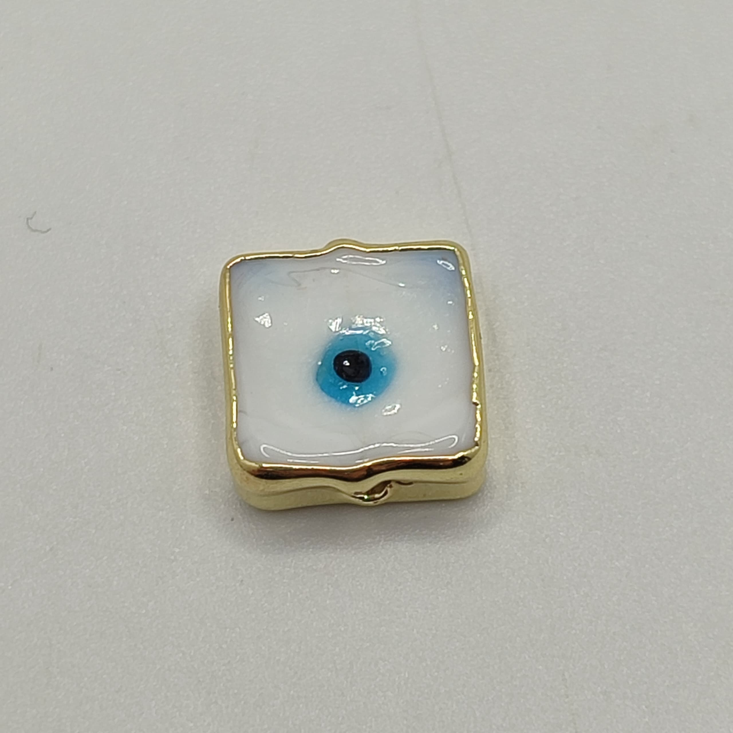 OJO TURCO CUADRADO DE VIDRIO BLANCO