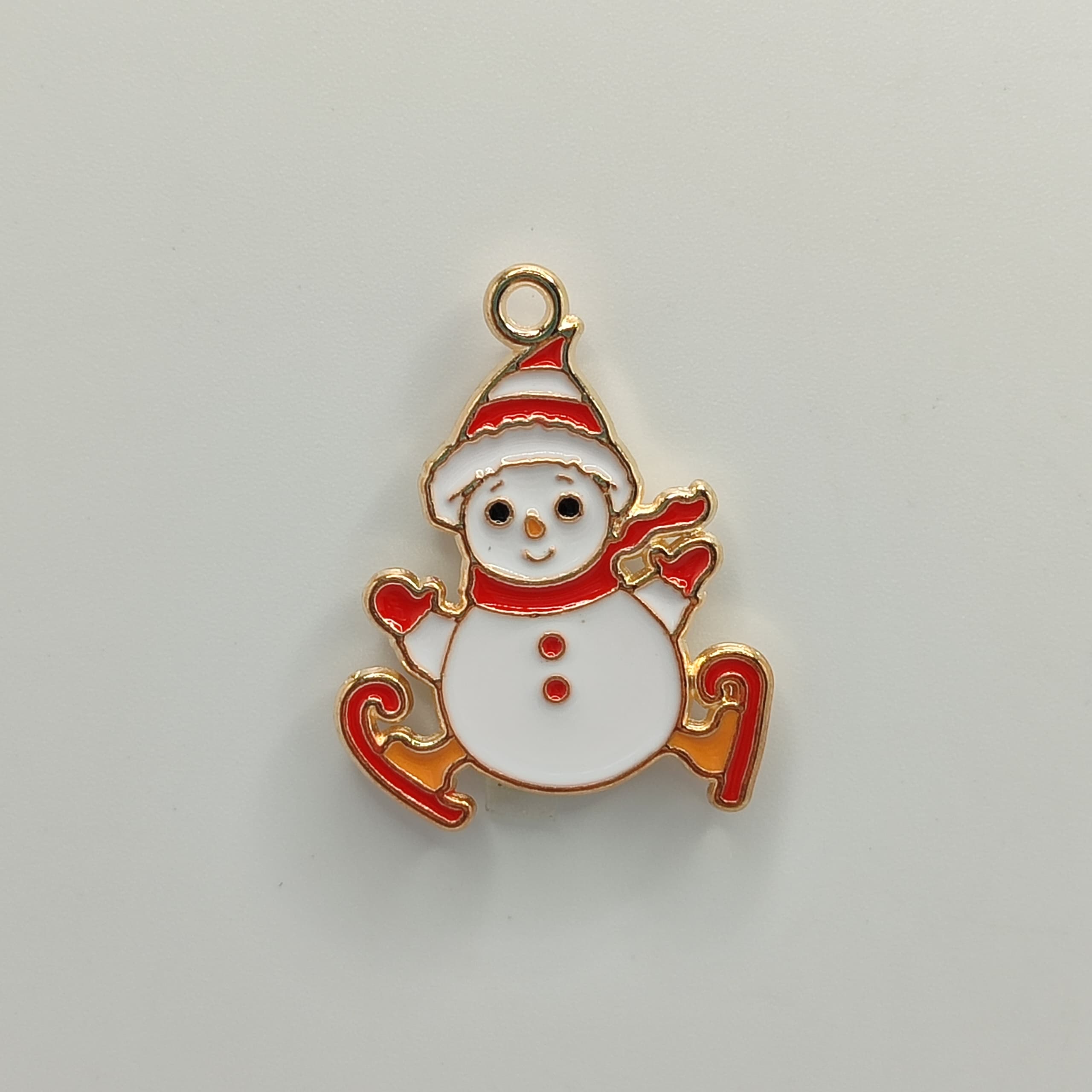 ESMALTADO DIJE NAVIDAD MUÑECO DE NIEVE