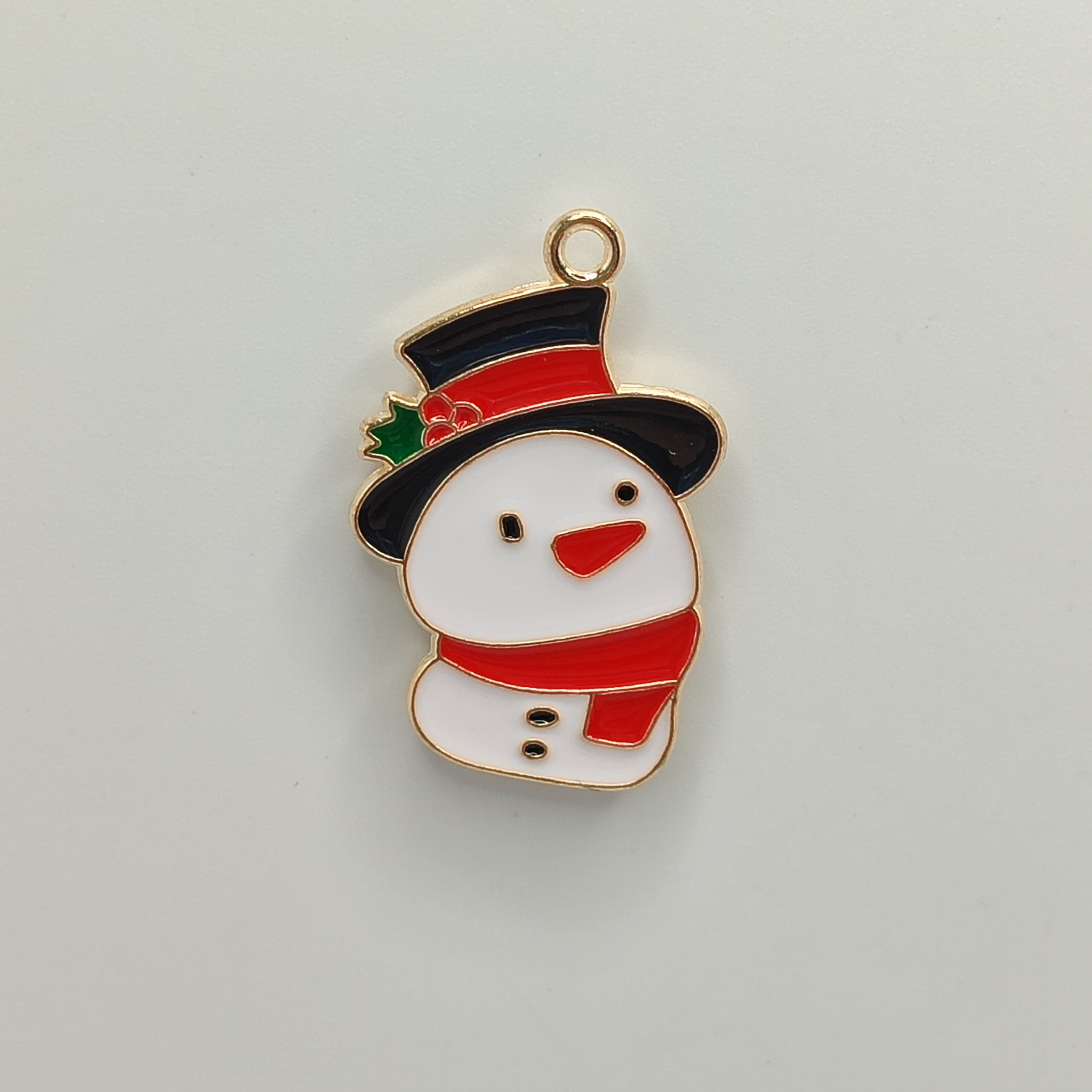 ESMALTADO DIJE NAVIDAD MUÑECO DE NIEVE