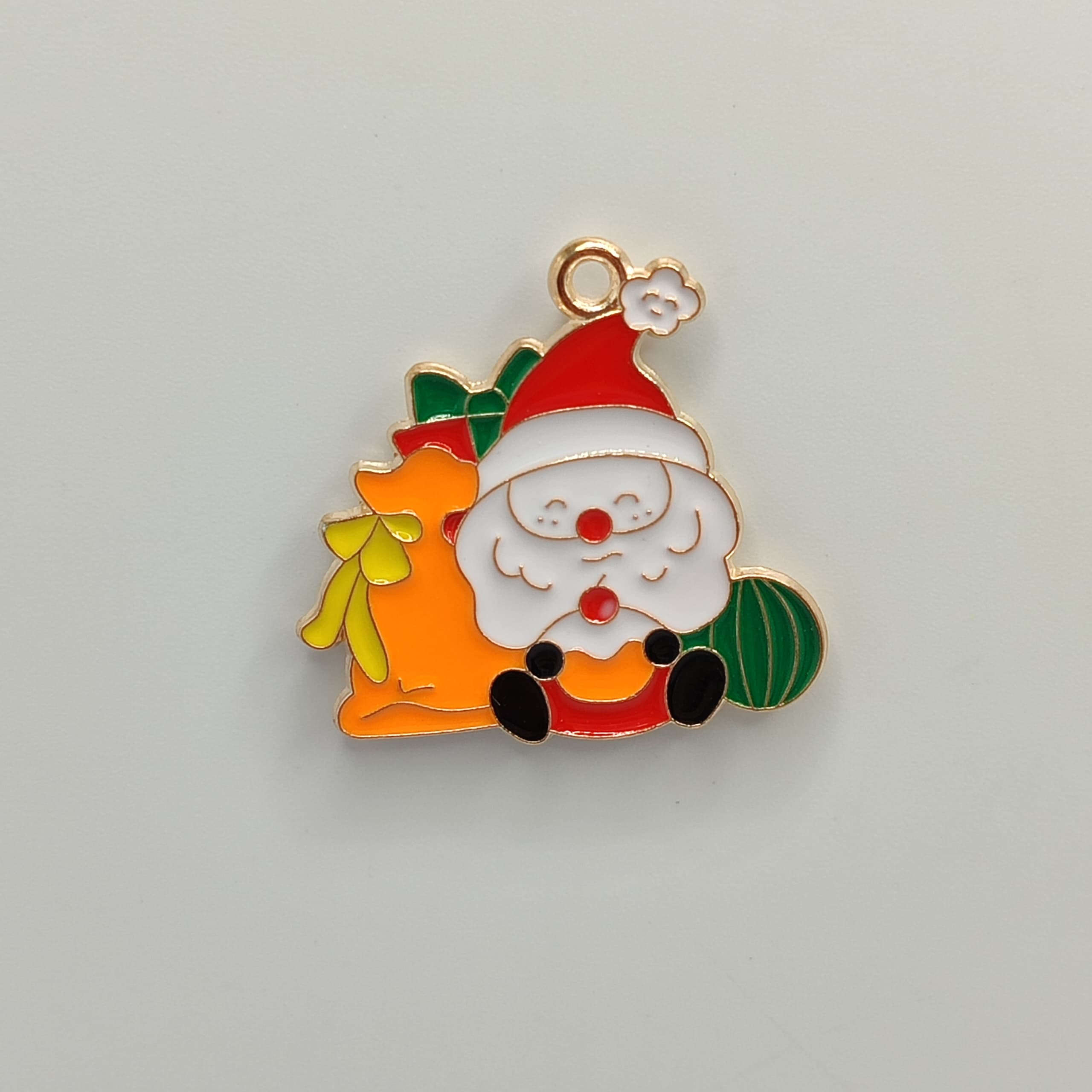 ESMALTADO DIJE NAVIDAD SANTA CLAUS