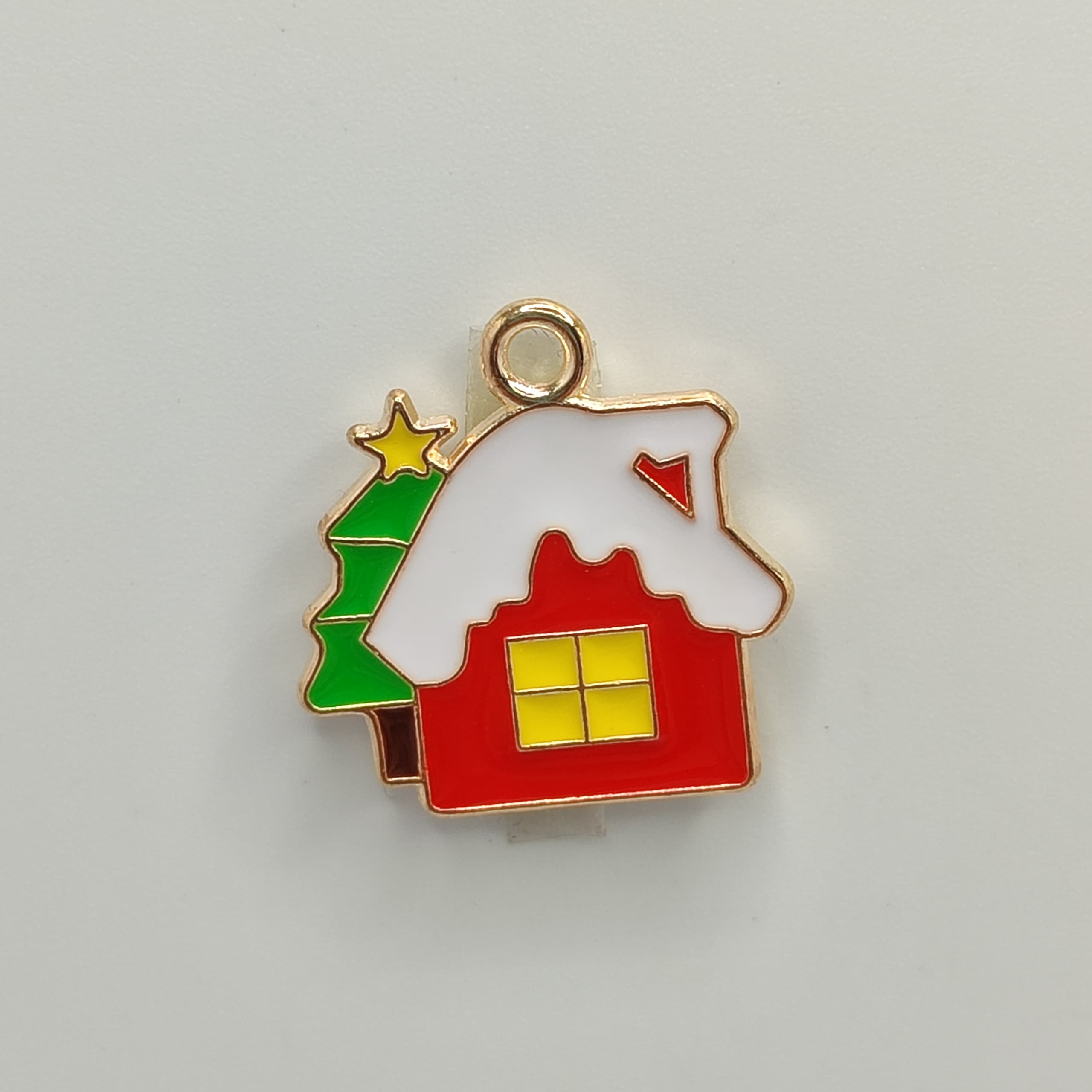 ESMALTADO DIJE NAVIDAD CASITA