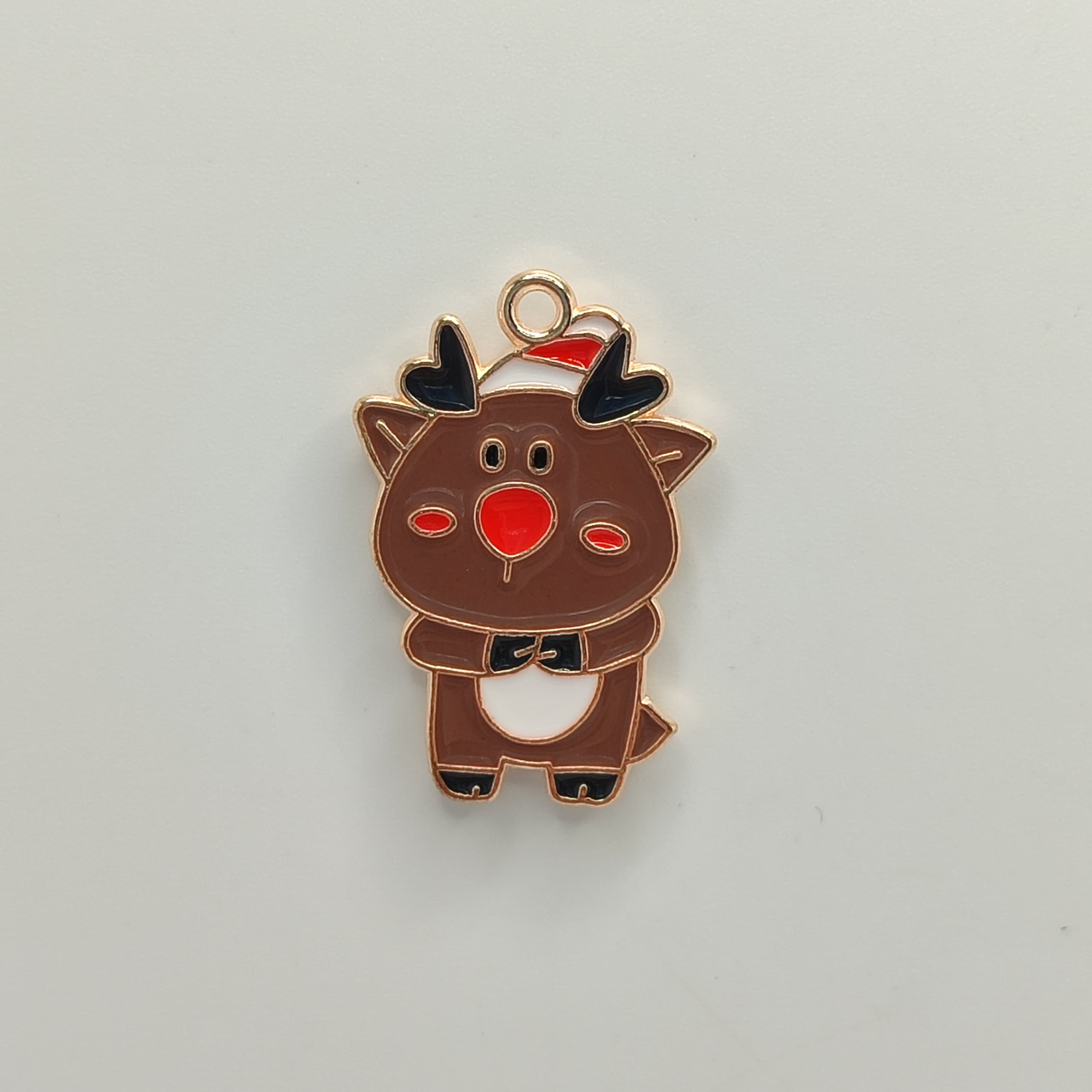 ESMALTADO DIJE NAVIDAD RENO