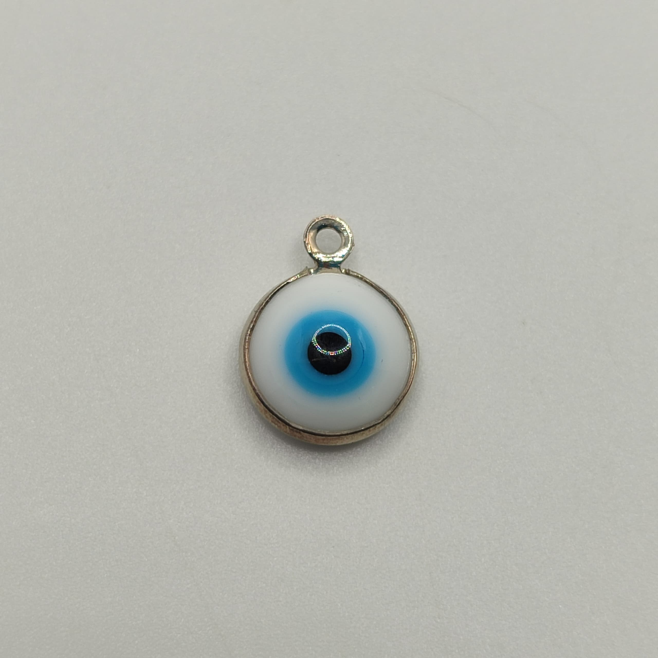 OJOS TURCOS FANTASIA DIJE BLANCO PLATEADO