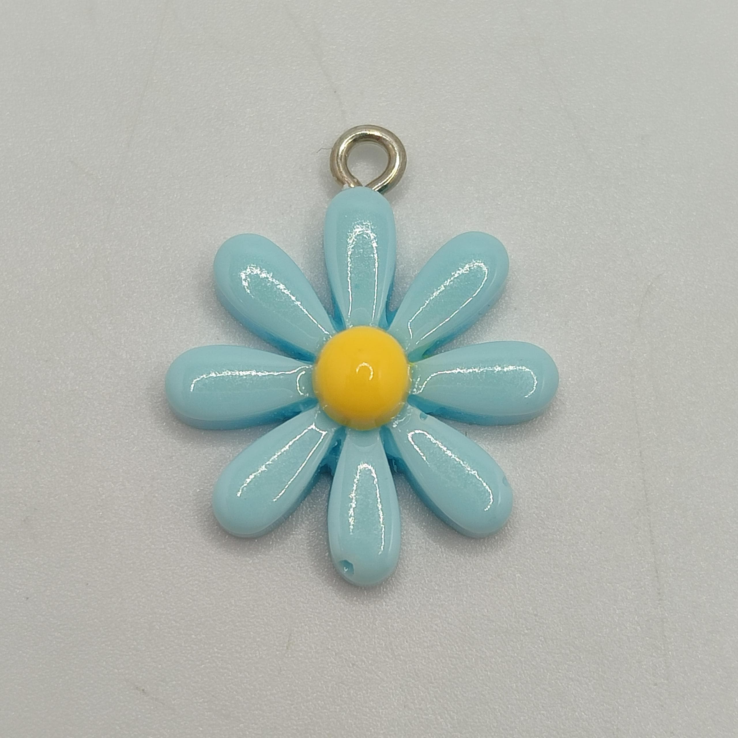 RESINA GIRASOL AZUL CLARO CON  PUNTO AMARILLO