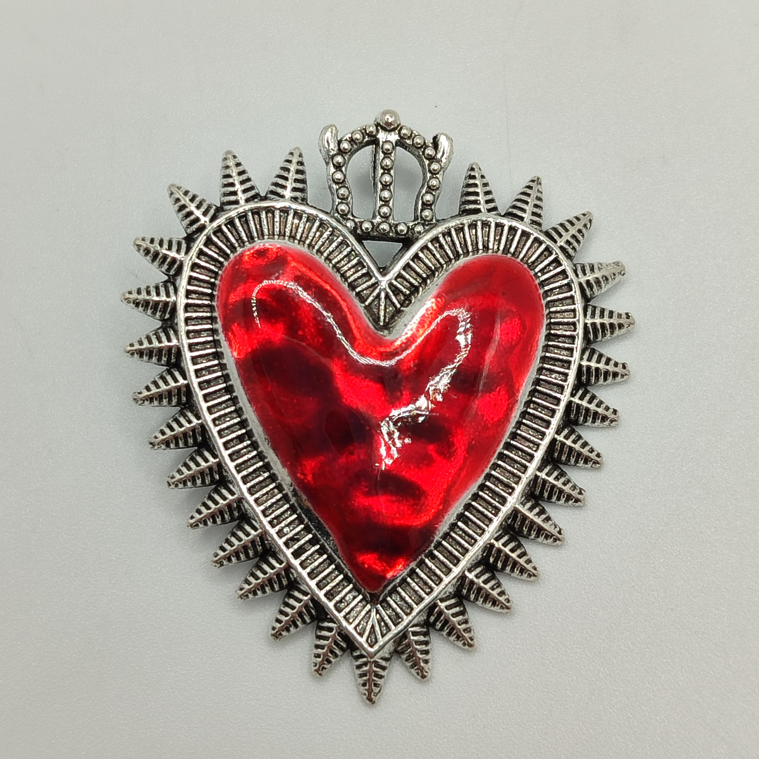 SILVER DIJE CORAZON ROJO GRANDE