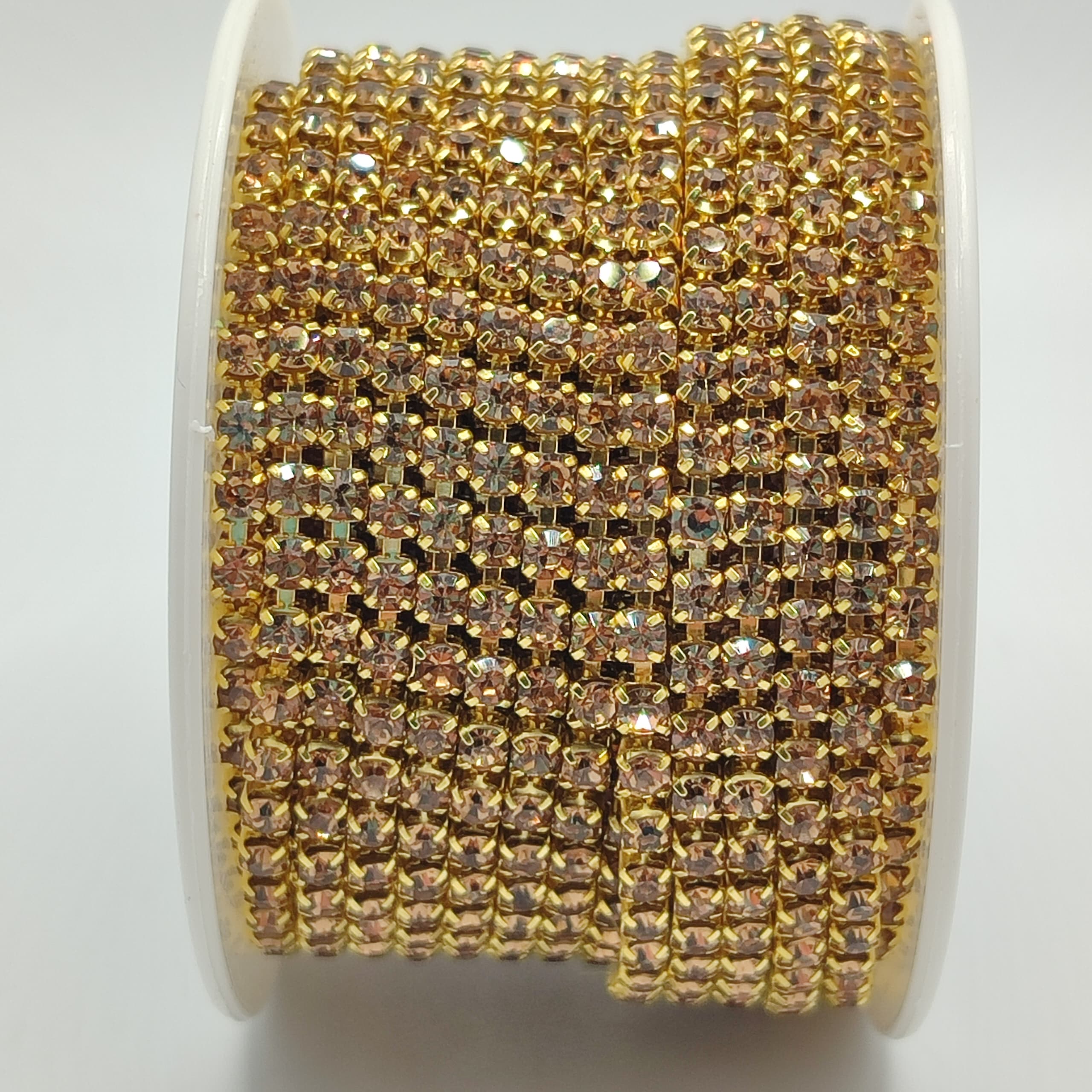 STRASS BEIGE CON BASE DORADA