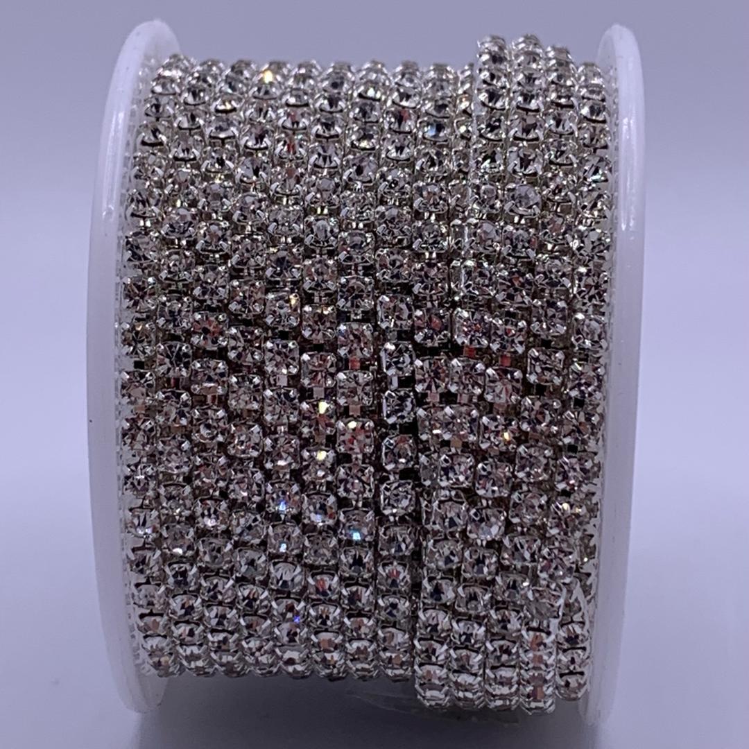 STRASS CRISTAL CON BASE PLATEADA